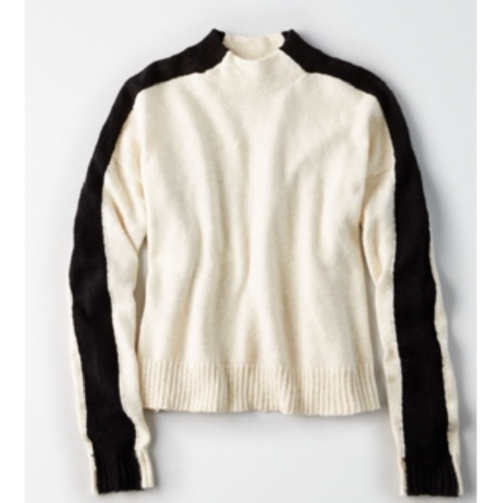 American Eagle Colorblocked Mock Neck Sweater - XS